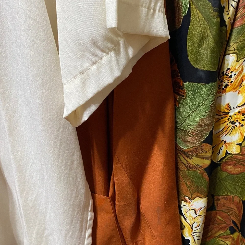 Sue Brett vintage Orange Blazer shell and Floral skirt Pants Set plus size 3X